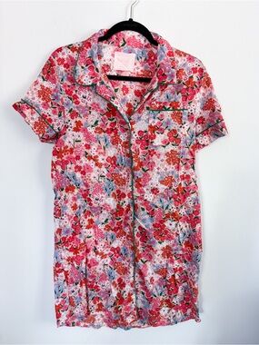 BANDO Adult Secret Garden Leisure Dress Floral Button-Front Nightshirt size M